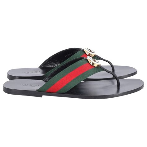 gucci kika web thong sandals.